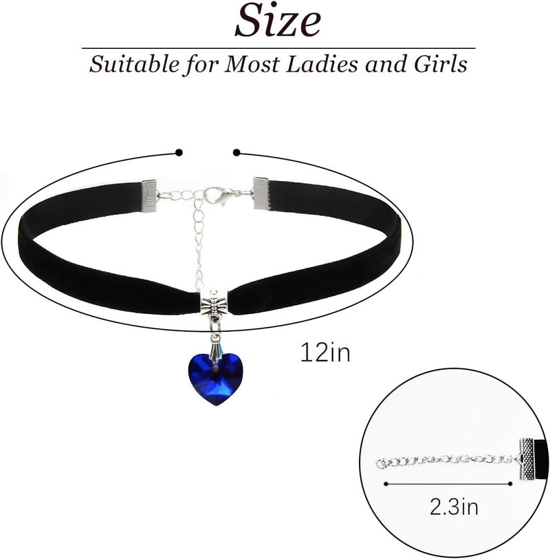 ISCASSE Black Choker Necklaces for Woman Love Heart Choker Necklace Adjustable Velvet Choker Soft Collar Chain Red Heart Necklace Halloween Cosplay Party - Image 5
